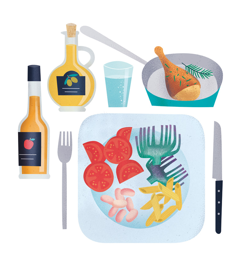 Better Homes and Gardens illustration: lunch © Silvia Bettini