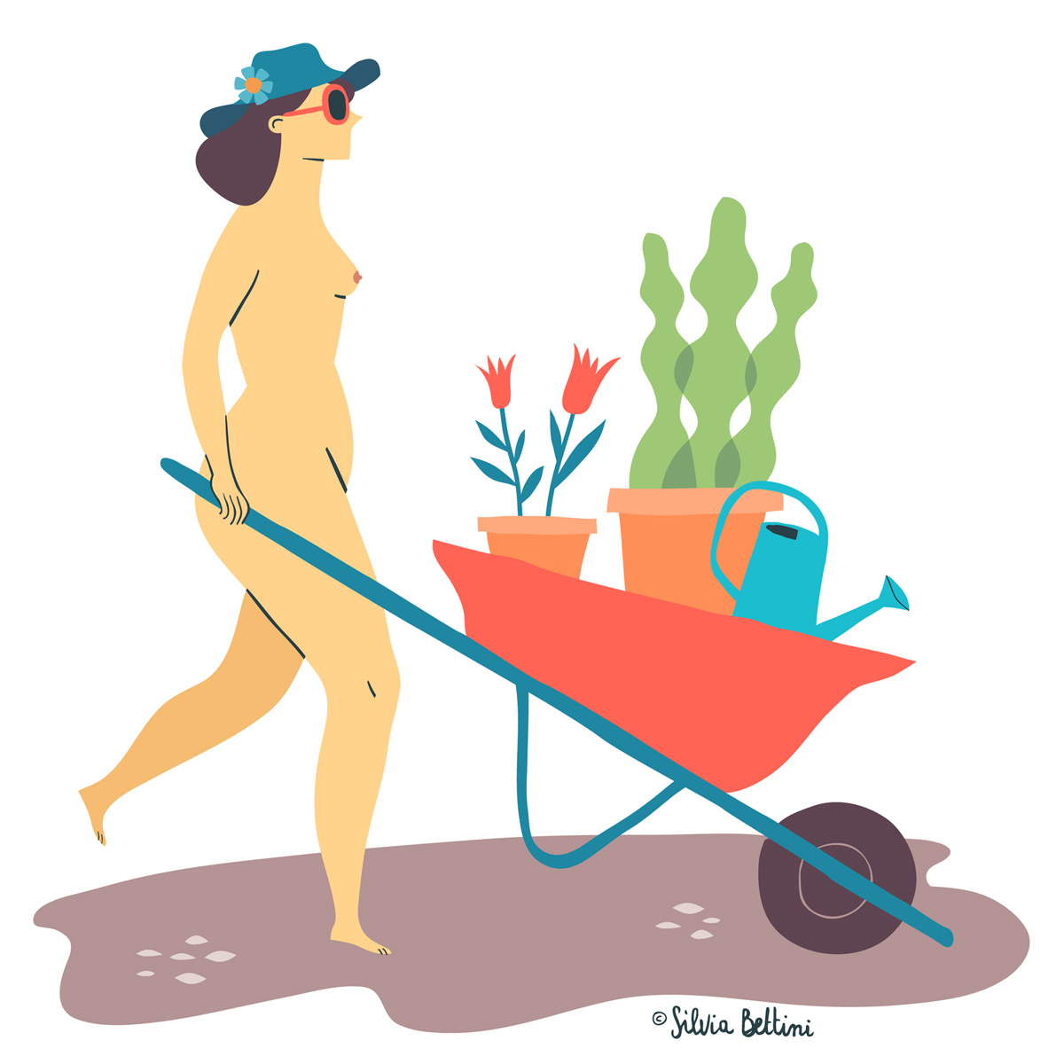 Illustrazione World Naked Gardening Day © Silvia Bettini