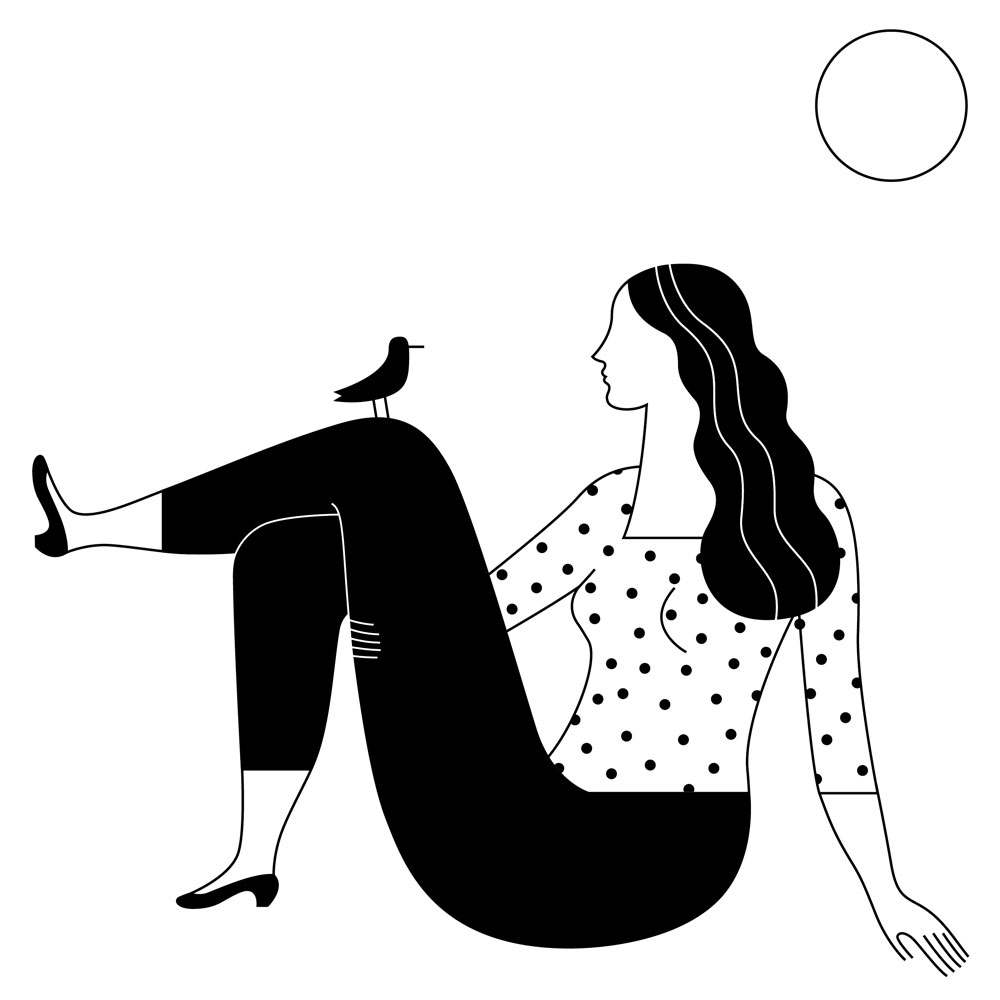 Illustrazione Donna seduta © Silvia Bettini