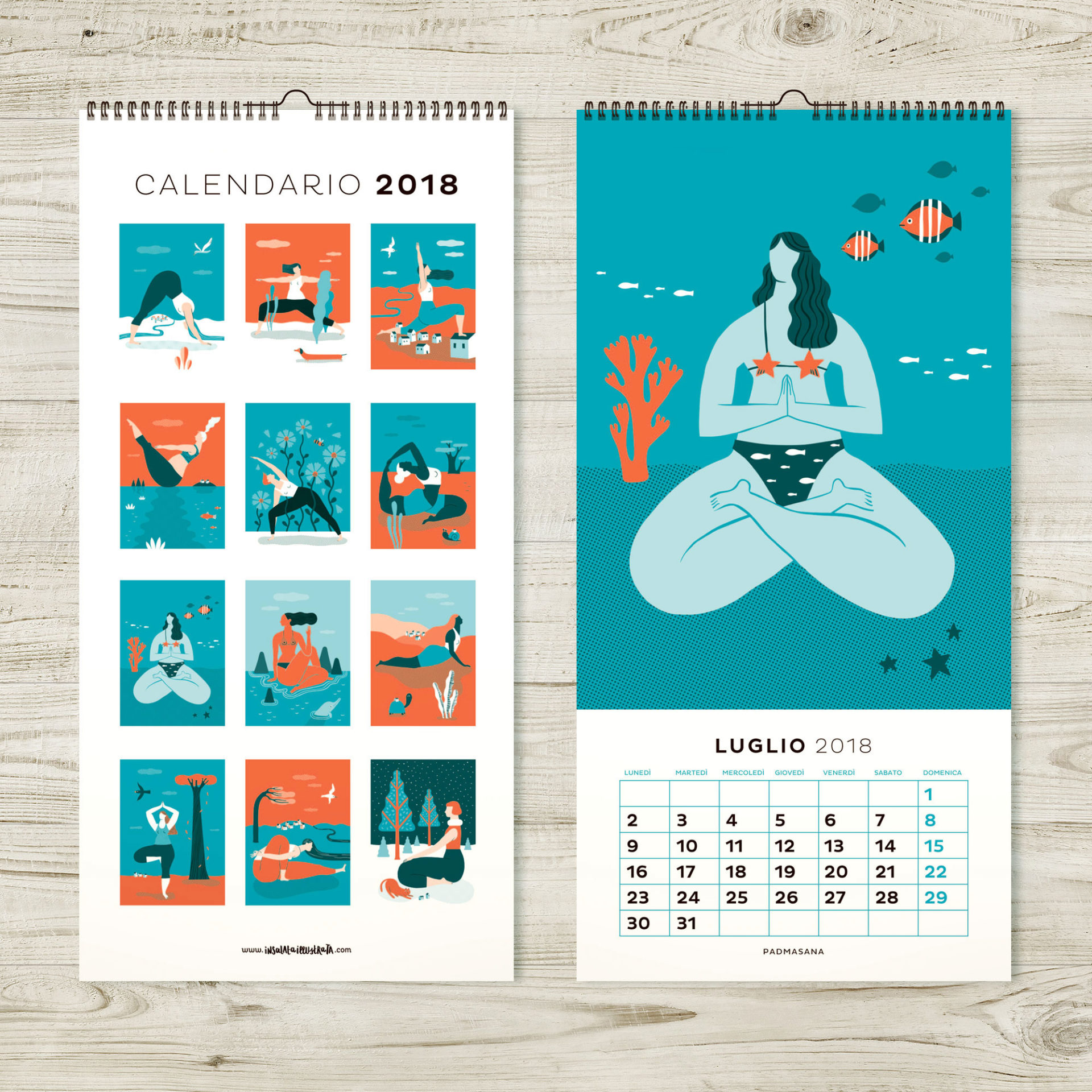 Calendario Illustrato Yoga Mockup