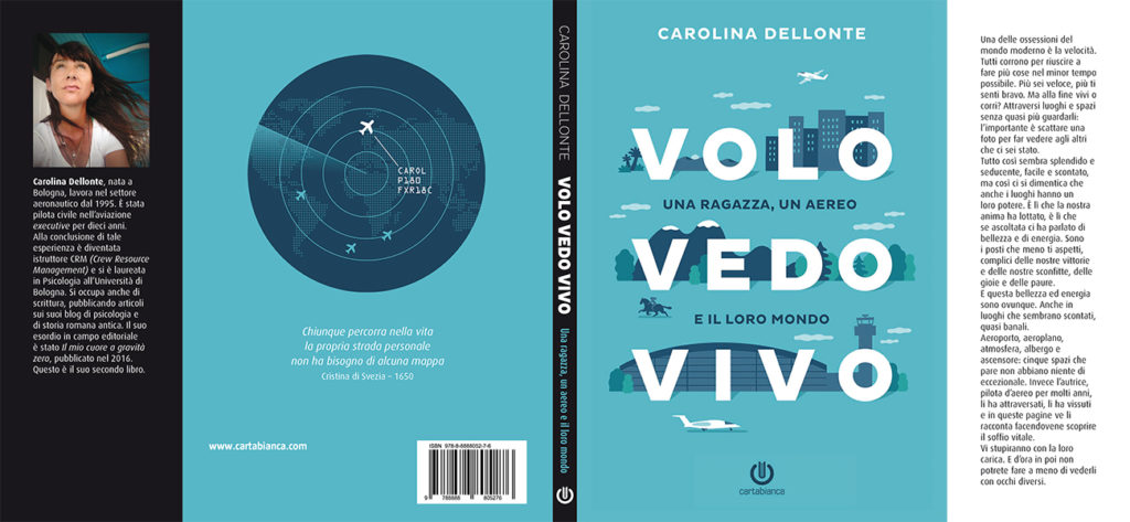 Grafica e illustrazione copertina per Volo Vedo Vivo di Carolina Dellonte edito da Cartabianca Publishing © Silvia Bettini